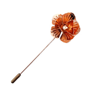 copper lapel pin flower for men's suit jacket