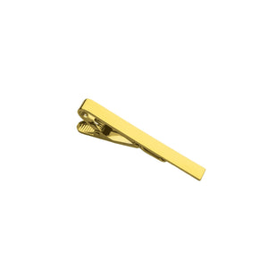 large tie clip in gold